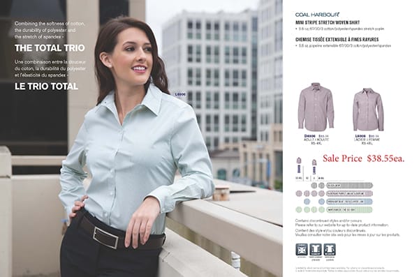 D6006,L6006_Sanmar Mini Stripe Stretch Woven Uniform Shirt