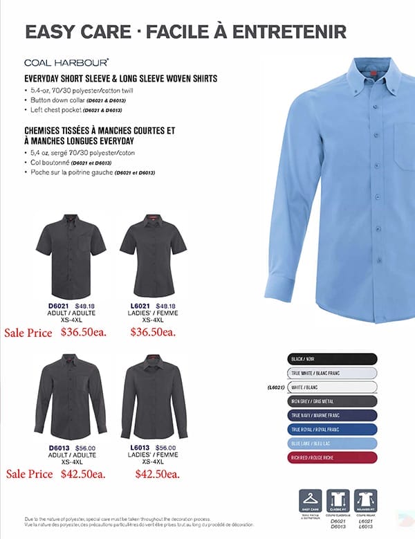 D6021,L6021,D6013,L6013_Sanmar Coal Harbour Uniform Shirts
